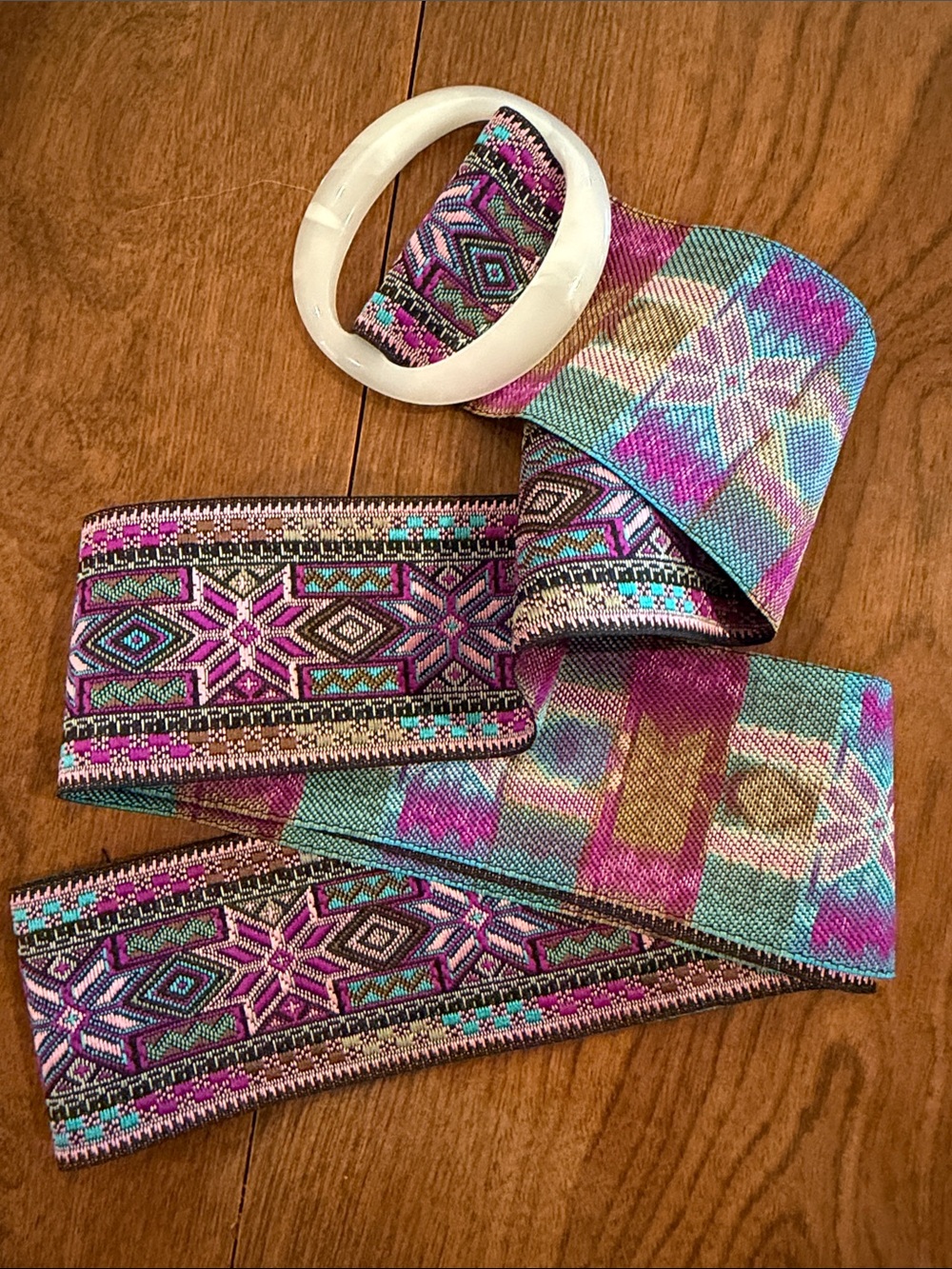 Individually sold: Bohemian Floral & Crochet Fabric Belt Collection - Multicolor - Picture 4 of 6